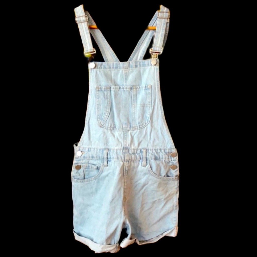 Black Label by C'est Toi denim overall shorts/Shortalls size small